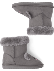 Toddler Girls Embroidered Koala Faux Fur Chalet Boots