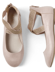 Girls Cross Strap Ballet Flats