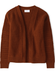 Cárdigan metálico con frente abierto para niñas