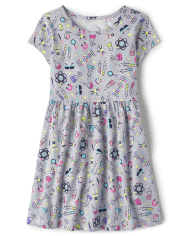 Girls Science Doodle Everyday Dress