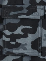 Boys Camo Fleece Cargo Jogger Pants
