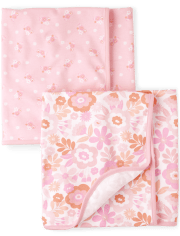 Baby Girls Floral Swaddle Blanket 2-Pack