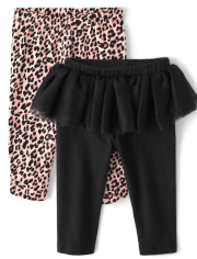Lot de 2 pantalons tutu léopard bébé fille