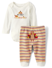 Unisex Baby First Thanksgiving 2-Piece Playwear Set