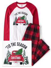 Unisex Adult Matching Family Tis The Season Christmas 2023 Cotton And Fleece Pajamas