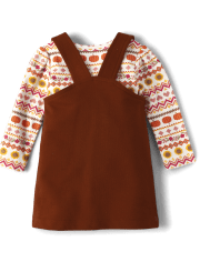 Baby Girls Pumpkin 2-Piece Playwear Set