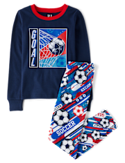 Boys Glow Soccer Snug Fit Cotton Pajamas