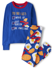 Boys Breakfast Snug Fit Cotton Pajamas
