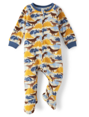 Pijamas de una pieza con patas de polar Dino para bebés y niños pequeños