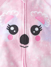 Pijamas de una pieza con patas de forro polar con cara de koala para bebés y niñas pequeñas