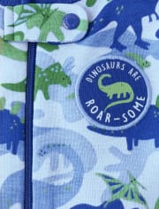 Pyjama une pièce à pieds en coton coupe ajustée Dino Camo pour bébés et tout-petits garçons