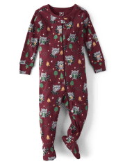 Pijama de una pieza con patas de algodón, ajuste ceñido, de mapache, para bebés y niños pequeños