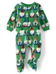 Unisex Baby And Toddler Matching Family Gnomes Fleece Footed One Piece Pajamas