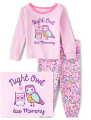 Baby And Toddler Girls Owl Snug Fit Cotton Pajamas