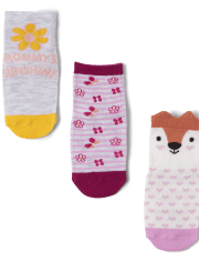 Paquete de 6 calcetines midi Fox para bebés y niñas pequeñas
