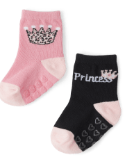 Calcetines midi de leopardo para bebé niña, paquete de 6