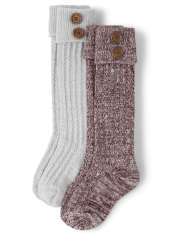 Girls Marled Boot Socks 2-Pack | The Children's Place - MULTI CLR