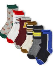 Boys Sports Crew Sock 6-Pack