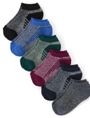 Boys Striped Athletic Ankle Socks 6-Pack