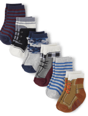 Lot de 6 paires de chaussettes mi-longues pour bébé garçon