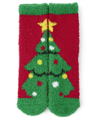 Unisex Kids Matching Family Lights Christmas Tree Cozy Socks 2-Pack