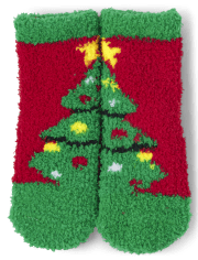 Unisex Baby And Toddler Matching Family Lights Christmas Tree Cozy Socks 2-Pack