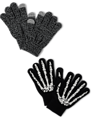 Boys Glow Skeleton Texting Gloves 2-Pack