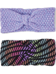 Paquete de 2 diademas con nudo de arcoíris para niñas