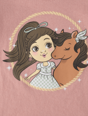 Camiseta con gráfico Western Girl para bebés y niñas pequeñas