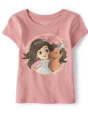 Camiseta con gráfico Western Girl para bebés y niñas pequeñas