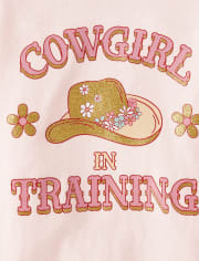 Camiseta con estampado de vaquera para bebés y niñas pequeñas