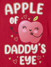 Baby And Toddler Girls Short Sleeve Apple Graphic Tee - RED