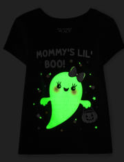 Baby And Toddler Girls Glow Mommy's Lil' Boo Graphic Tee