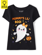 Baby And Toddler Girls Glow Mommy's Lil' Boo Graphic Tee