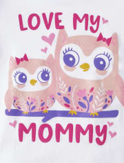 Baby And Toddler Girls Love My Mommy Graphic Tee