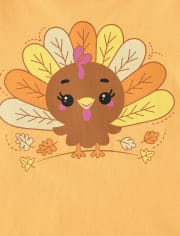 Baby And Toddler Girls Turkey Graphic Tee
