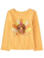 Baby And Toddler Girls Turkey Graphic Tee