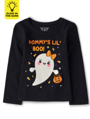 Baby And Toddler Girls Glow Mommy's Lil' Boo Graphic Tee