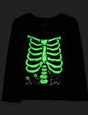 Baby And Toddler Girls Matching Family Glow Candy Skeleton Graphic Tee