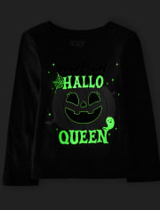 Baby And Toddler Girls Glow Hallo Queen Graphic Tee