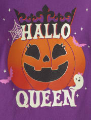 Baby And Toddler Girls Glow Hallo Queen Graphic Tee