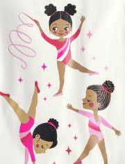Baby And Toddler Girls Gymnasts Graphic Tee 2-Pack