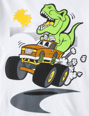 Baby And Toddler Boys Dino Truck Graphic Tee