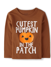 Camiseta con gráfico de calabaza más linda para bebés y niños pequeños