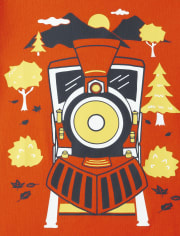 Camiseta con gráfico de tren para bebés y niños pequeños