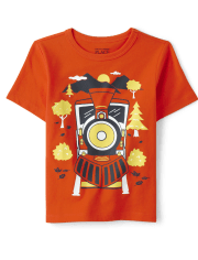 Camiseta con gráfico de tren para bebés y niños pequeños