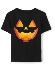Baby And Toddler Boys Jack-O-Lantern Face Graphic Tee