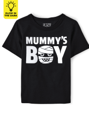 Baby And Toddler Boys Glow Mummy's Boy Graphic Tee