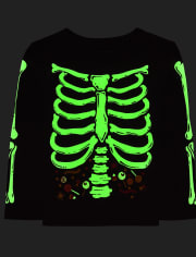 Baby And Toddler Boys Matching Family Glow Candy Skeleton Graphic Tee
