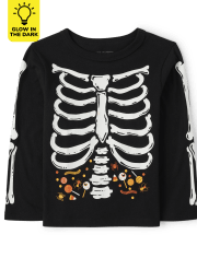 Baby And Toddler Boys Matching Family Glow Candy Skeleton Graphic Tee
